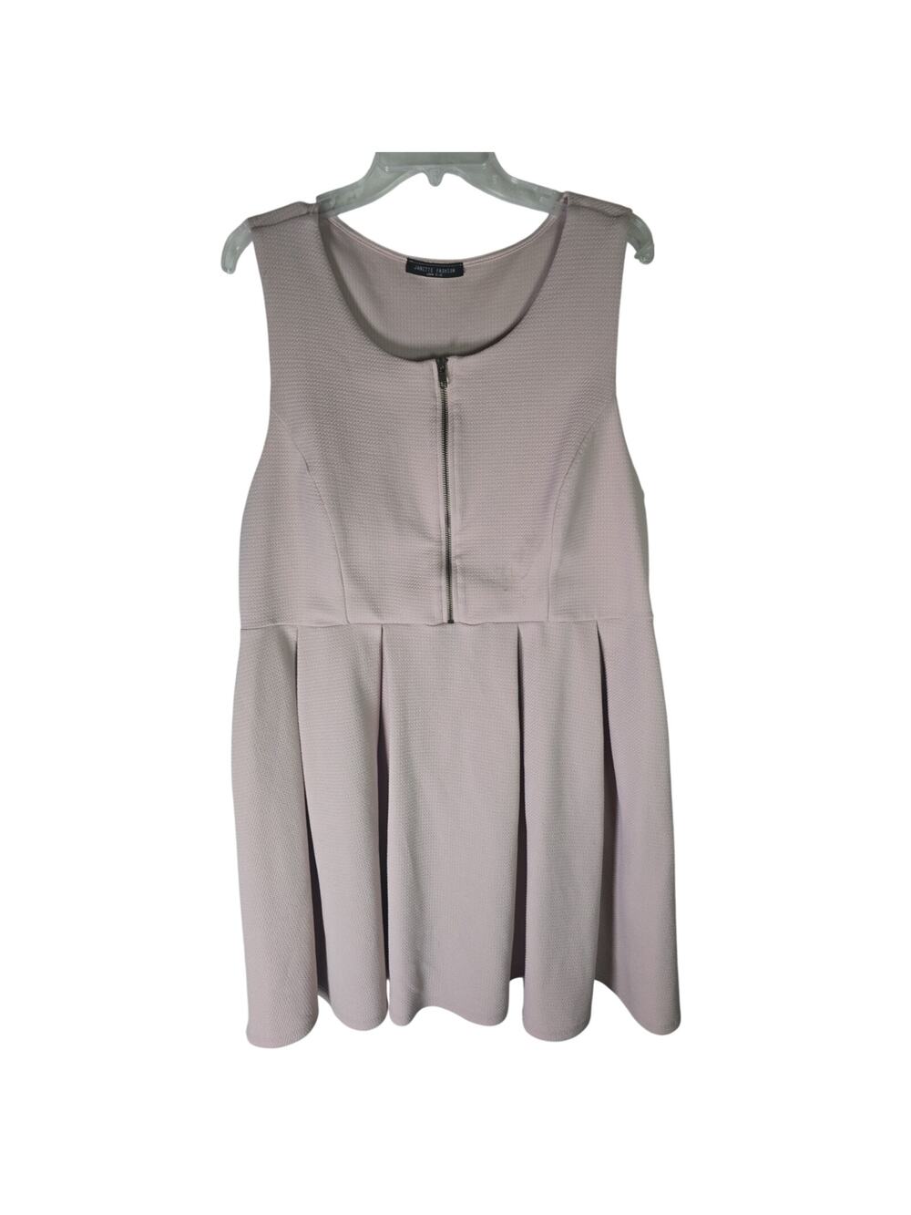Janette Fashion A-line Skater Dress Pink Zip Pleated Knee-length XL Sleeveless